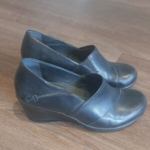 Dansko Black Wedge Slip-On Shoes